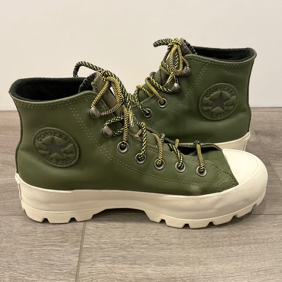 CONVERSE Chuck Taylor Lugged All Star High Top Sneaker  Army Green Size 7.5 - Picture 5 of 13